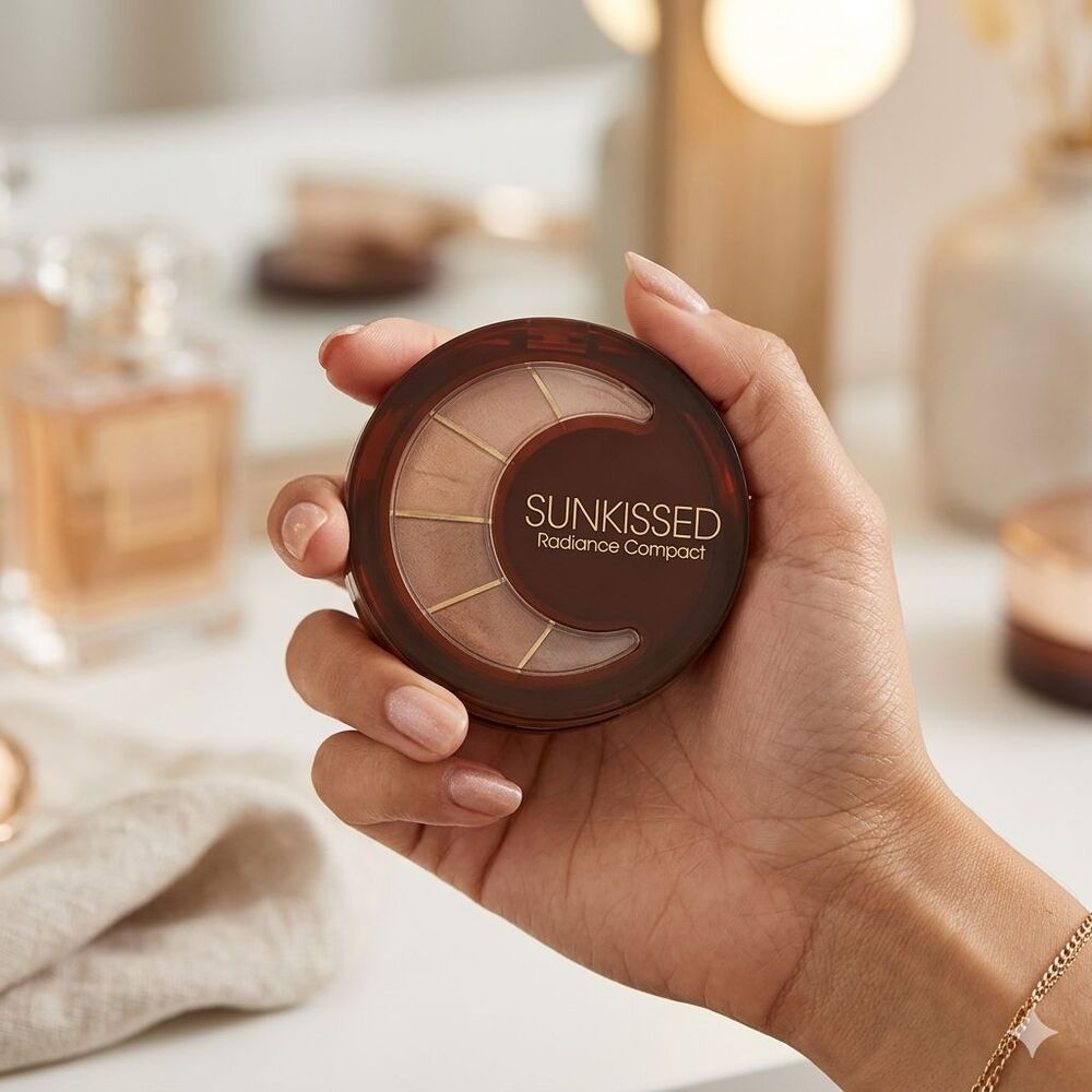 Sunkissed Radiance Compact All-In-One Makeup Set - Bronzer, Eyeshadow, Lip Gloss